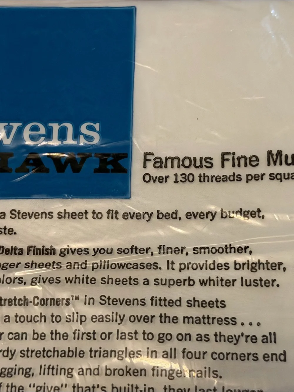 🆕 Stevens Mohawk NOS pure white double/Full fitted sheet 100% cotton fine muslin